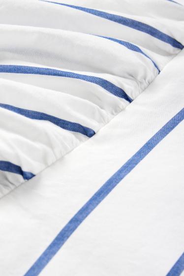 Damen - Bluse - gestreift - weiss