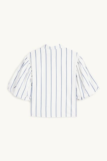 Damen - Bluse - gestreift - weiss