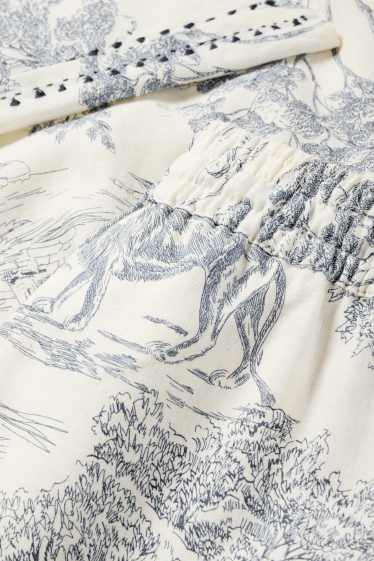 Women - Rangsutra x C&A - cloth trousers - high waist - palazzo - dark blue / creme white