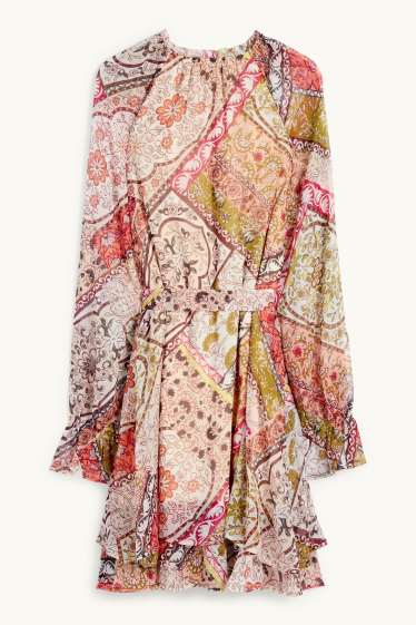 Women - Chiffon dress - patterned - multicoloured