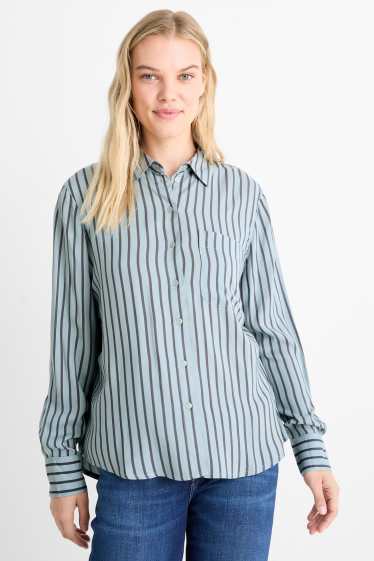 Dames - Blouse - gestreept - blauw