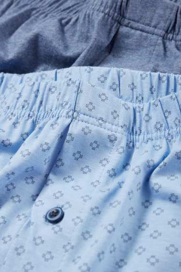 Hommes - Lot de 2 - caleçons - jersey - bleu