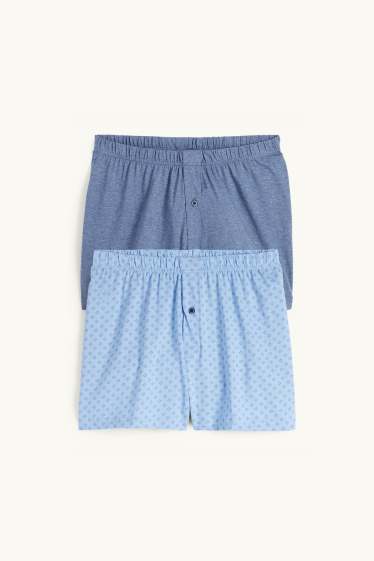 Hommes - Lot de 2 - caleçons - jersey - bleu