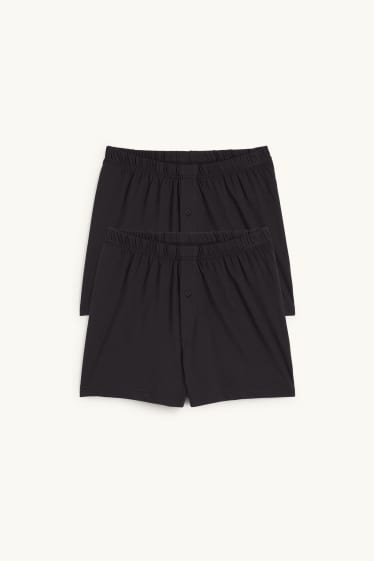 Herren - Multipack 2er - Boxershorts - Jersey - schwarz