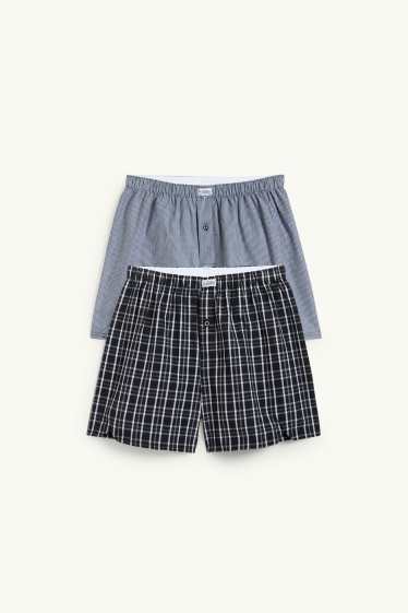 Home - Paquet de 2 - bòxers - teixits - negre/blanc
