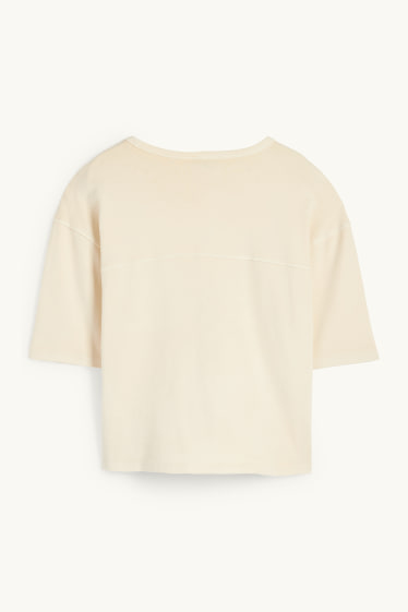 Damen - T-Shirt - Relaxed Fit - hellbeige