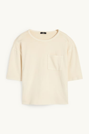 Damen - T-Shirt - Relaxed Fit - hellbeige