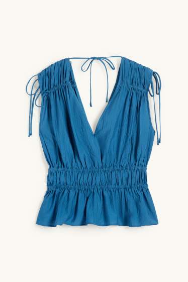 Women - Blouse top - dark blue