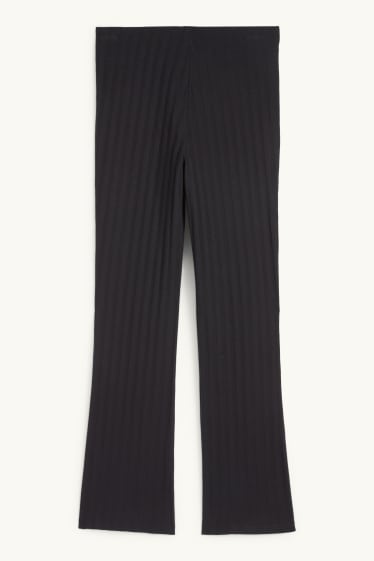 Femei - Straight leggings - reiați - negru