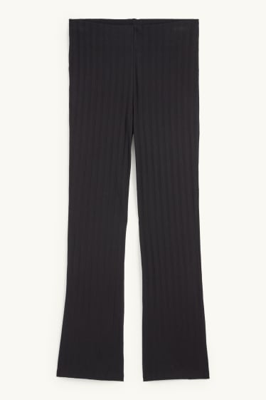 Femei - Straight leggings - reiați - negru