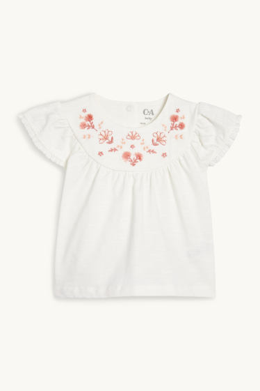 Bébés filles - Petites fleurs - ensemble bébé - 3 pièces - blanc