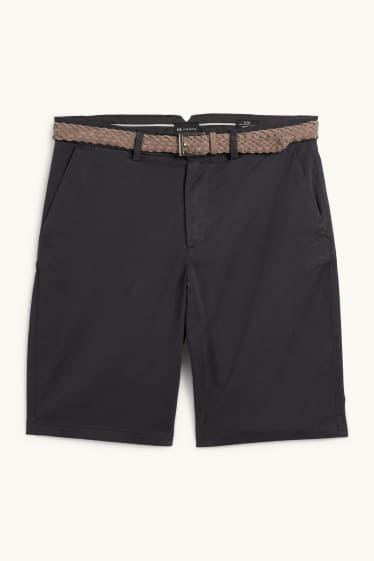 Men - Shorts with belt - dark blue