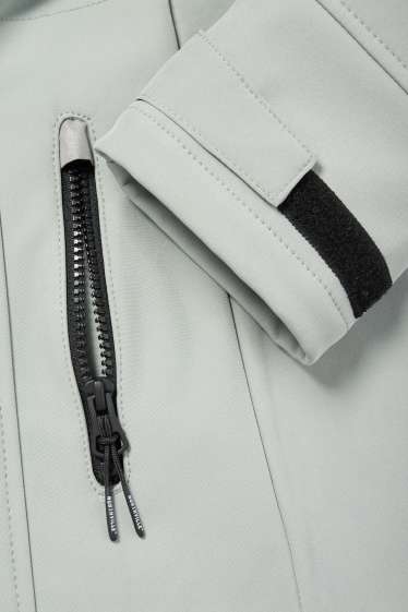 Bambine - Giacca softshell con cappuccio - impermeabile - grigio