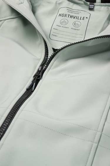 Bambine - Giacca softshell con cappuccio - impermeabile - grigio