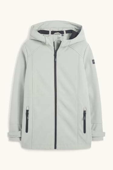Bambine - Giacca softshell con cappuccio - impermeabile - grigio