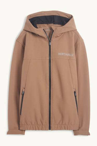 Nen - Jaqueta softshell amb caputxa - impermeable - marró