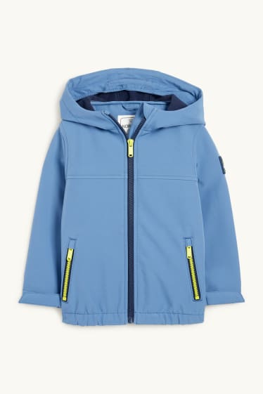 Children Boys - Softshell jacket with hood - waterproof - blue