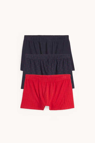 Herren - Multipack 3er - Trunks - rot / blau