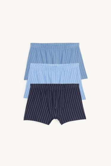 Herren - Multipack 3er - Trunks - gestreift - blau