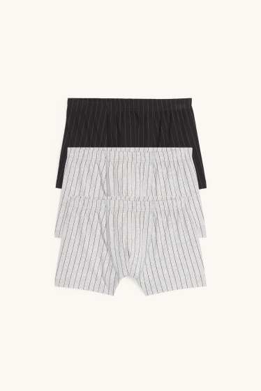 Uomo - Confezione da 3 - boxer aderenti - a righe - grigio