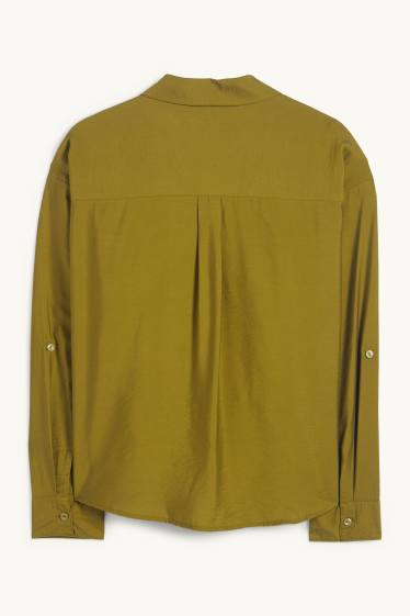 Damen - Bluse mit Knotendetail - grün