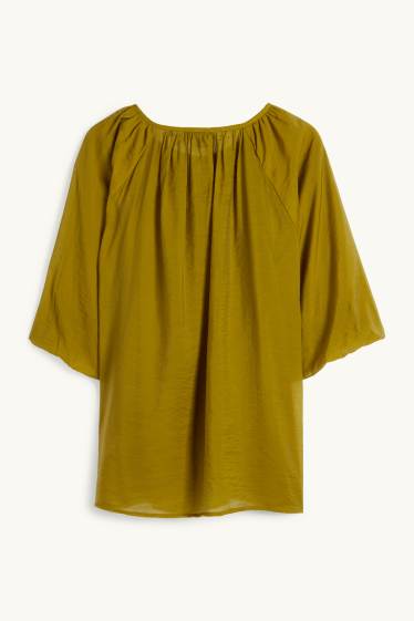 Femmes - Chemisier à col V - vert