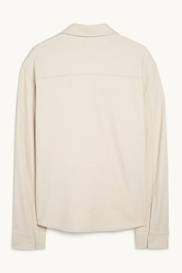 Heren - Overhemd - relaxed fit - kent - licht beige