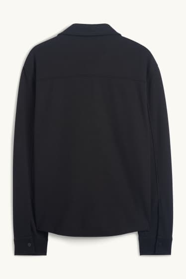 Hommes - Chemise - relaxed fit - col kent - noir