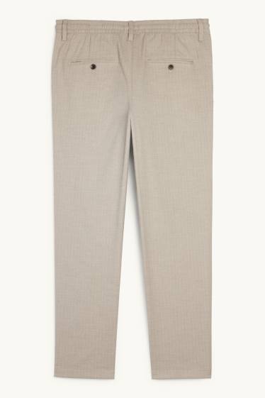 Pánské - Kalhoty chino - tapered fit - s úzkými proužky - béžová