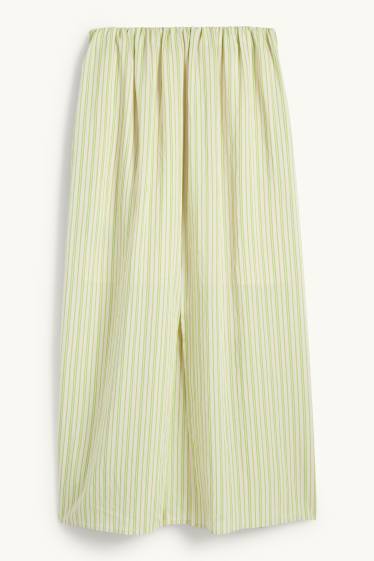 Donna - Gonna - a righe - verde chiaro