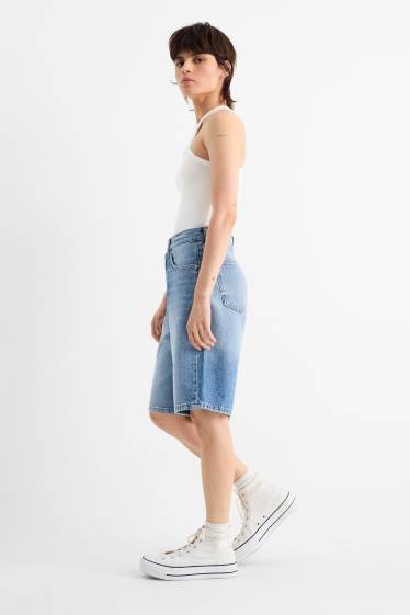 Damen - Jorts - Mid Waist - jeansblau