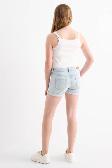 Children Girls - Denim shorts - denim-light blue