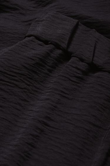 Femmes - Pantalon en toile - high waist - wide leg - noir