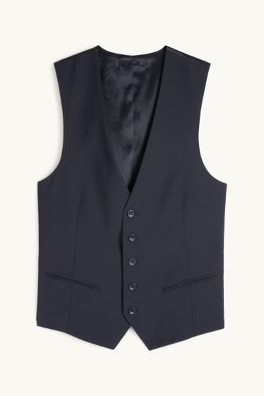 Uomo - Gilè - regular fit - Flex - misto lana vergine - blu scuro