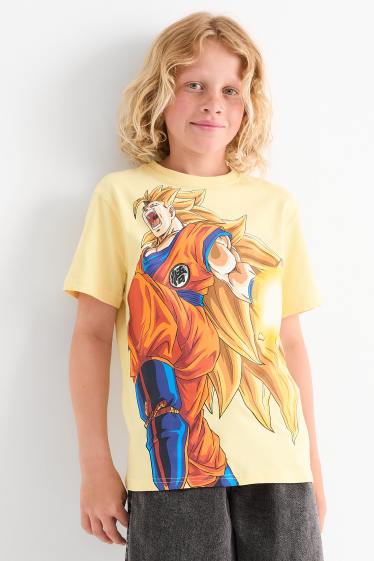 Kinderen: jongens - Set van 3 - Dragon Ball - T-shirt - lichtgeel