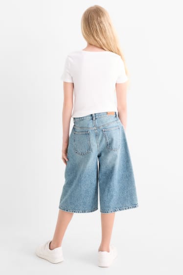 Kinderen: meisjes - Bermuda van spijkerstof - jeanslichtblauw