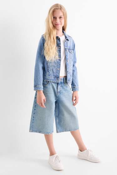 Kinderen: meisjes - Bermuda van spijkerstof - jeanslichtblauw