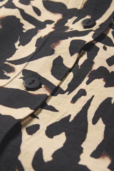 Mujer - Vestido camisero - estampado - beis