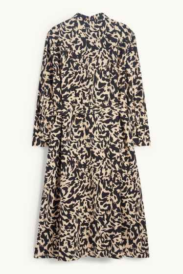 Mujer - Vestido camisero - estampado - beis
