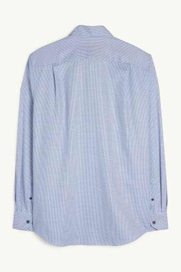 Hommes - Chemise de bureau - regular fit - col cutaway - sans repassage - à motif - bleu