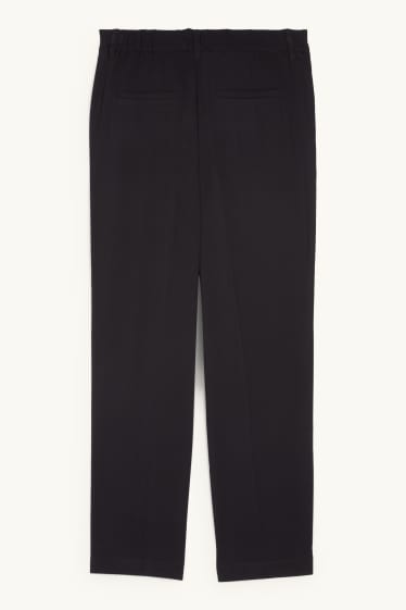 Women - Cloth trousers - high waist - tapered fit - black