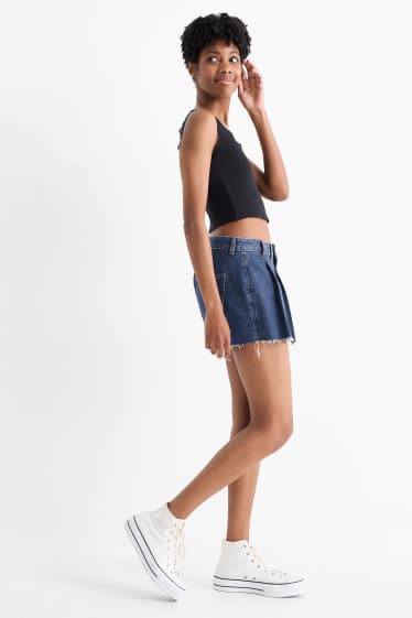 Donna - Gonna pantalone di jeans - jeans blu scuro