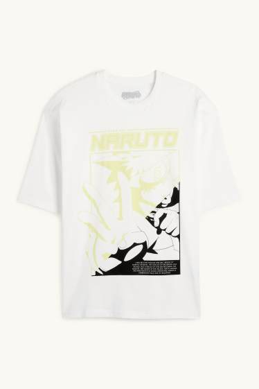 Hommes - T-shirt - oversize - Naruto - blanc