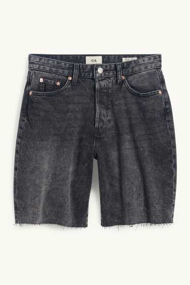Dames - Korte spijkerbroek - mid waist - LYCRA® - grijs