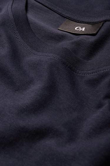 Pánské - Tričko - regular fit - tmavomodrá