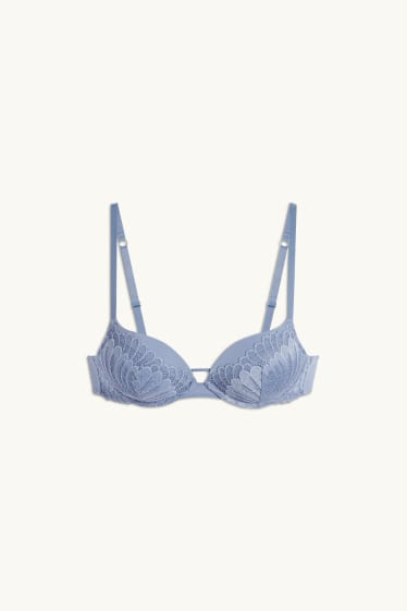 Donna - Reggiseno con ferretti - push up - blu