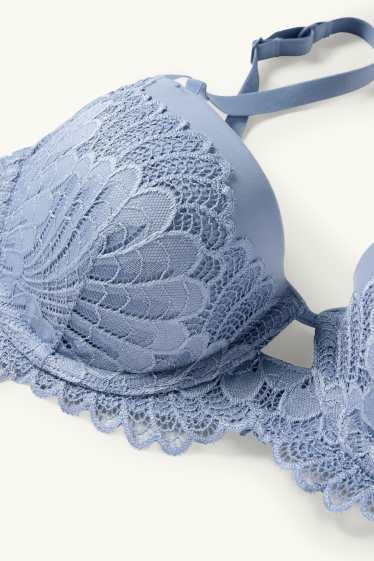 Femmes - Soutien-gorge avec armatures - DEMI - ampliforme - bleu