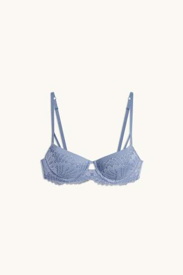 Femmes - Soutien-gorge avec armatures - DEMI - ampliforme - bleu