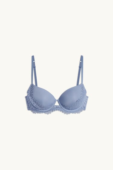 Women - Underwire bra - FULL COVERAGE - padded - blue