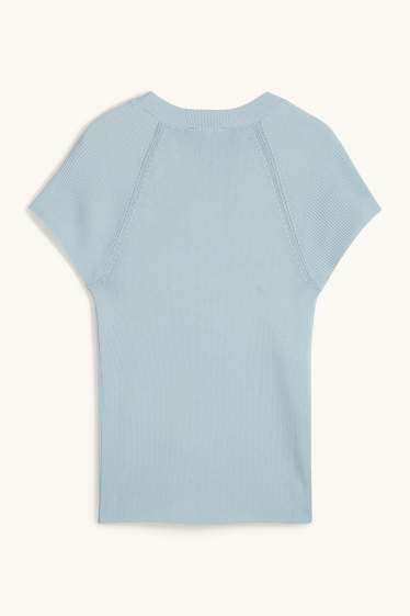Dona - Jersei de punt de mitja - de màniga curta - blau clar